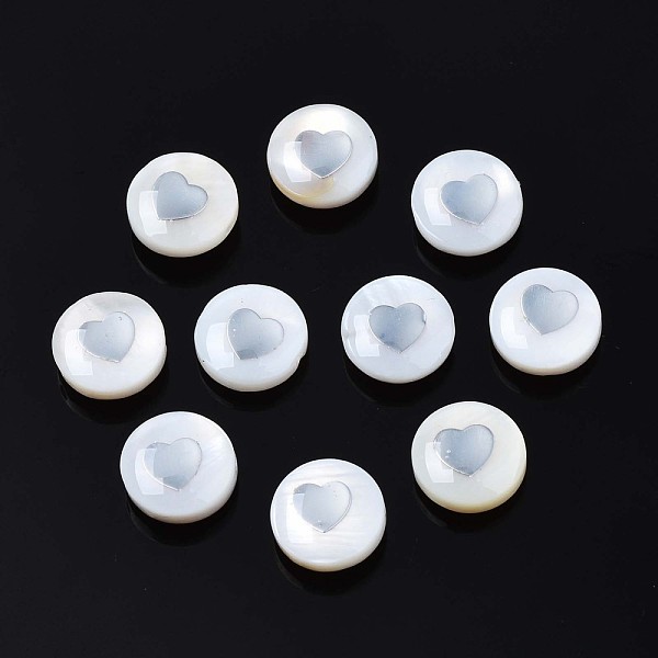 PandaHall Natural Freshwater Shell Beads, with Brass Metal Embellishments, Flat Round with Heart, Platinum, 8x4~5mm, Hole: 0.6mm Freshwater...
PandaHall Natural Freshwater Shell Beads, with Brass Metal Embellishments, Flat Round with Heart, Platinum, 8x4~5mm, Hole: 0.6mm Freshwater...