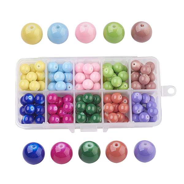 PandaHall 10 Colors Painted Glass Beads, Baking Paint, Round, Mixed Color, 10mm, Hole: 1.3~1.6mm, about 14~17pcs/compartment, 140~170pcs/box..., Multicolor
PandaHall 10 Colors Painted Glass Beads, Baking Paint, Round, Mixed Color, 10mm, Hole: 1.3~1.6mm, about 14~17pcs/compartment, 140~170pcs/box..., Multicolor