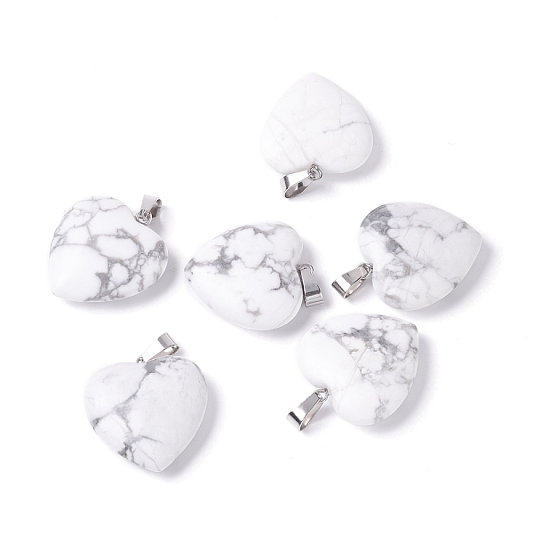 PandaHall Natural Howlite Pendants, with Platinum Tone Brass Findings, Heart, 27~28x24.5~26x6~8.5mm, Hole: 2.4x5.6mm Howlite Heart
PandaHall Natural Howlite Pendants, with Platinum Tone Brass Findings, Heart, 27~28x24.5~26x6~8.5mm, Hole: 2.4x5.6mm Howlite Heart