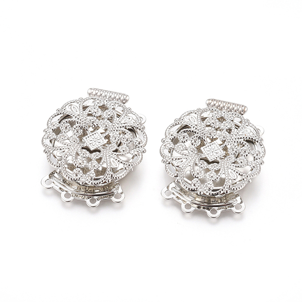 PandaHall Brass Box Clasps, Multi-Strand Clasps, 4-Strands, 8 Holes, Long-Lasting Plated, Flower, Platinum, 29x23x6mm, Hole: 1.2mm Brass...
PandaHall Brass Box Clasps, Multi-Strand Clasps, 4-Strands, 8 Holes, Long-Lasting Plated, Flower, Platinum, 29x23x6mm, Hole: 1.2mm Brass...