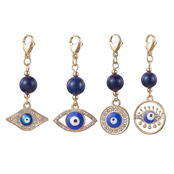 PandaHall Evil Eye Alloy Enamel Pendant Decorations, Natural Lapis Lazuli Bead and Lobster Claw Clasps Charms, Blue, 41~50mm, Evil Eye...
PandaHall Evil Eye Alloy Enamel Pendant Decorations, Natural Lapis Lazuli Bead and Lobster Claw Clasps Charms, Blue, 41~50mm, Evil Eye...