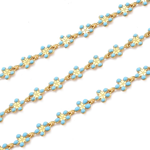 PandaHall Golden Brass Enamel Link Chain, Long-Lasting Plated, with Spool, Unwelded, Flower, Light Sky Blue, 9x6x1mm, 32.8 Feet(10m)/roll...
PandaHall Golden Brass Enamel Link Chain, Long-Lasting Plated, with Spool, Unwelded, Flower, Light Sky Blue, 9x6x1mm, 32.8 Feet(10m)/roll...