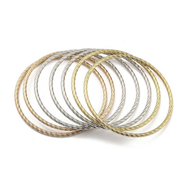 PandaHall 7Pcs 3 Colors Vacuum Plating 202 Stainless Steel Bangle Sets, Stackable Twisted Ring Bangles for Women, Mixed Color, Inner...
PandaHall 7Pcs 3 Colors Vacuum Plating 202 Stainless Steel Bangle Sets, Stackable Twisted Ring Bangles for Women, Mixed Color, Inner...