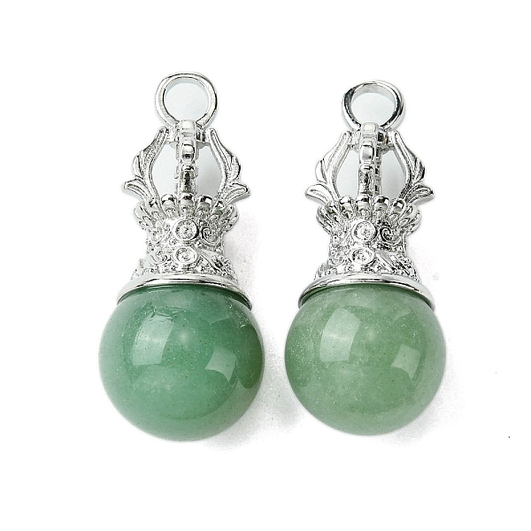 PandaHall Natural Green Aventurine Pendants, Round Pendants, Bulb Charms with Rack Plating Platinum Plated Brass Deer Horn, Cadmium Free &...
PandaHall Natural Green Aventurine Pendants, Round Pendants, Bulb Charms with Rack Plating Platinum Plated Brass Deer Horn, Cadmium Free &...
