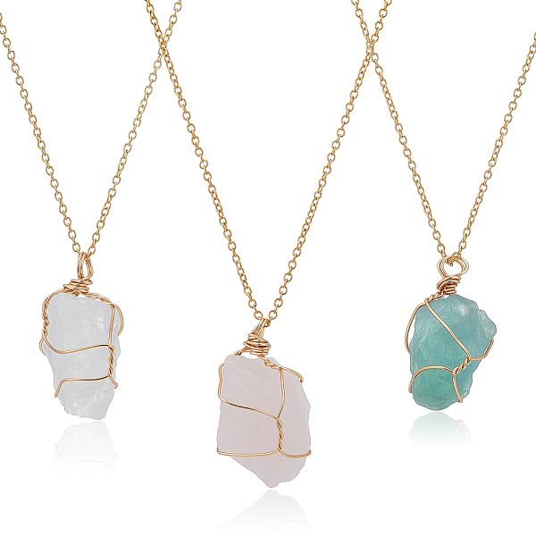 PandaHall ANATTASOUL 3Pcs 3 Style Natural Mixed Gemstone Nugget Pendant Necklaces Set, Golden Brass Wire Wrapped for Women, 18.98 inch...
PandaHall ANATTASOUL 3Pcs 3 Style Natural Mixed Gemstone Nugget Pendant Necklaces Set, Golden Brass Wire Wrapped for Women, 18.98 inch...
