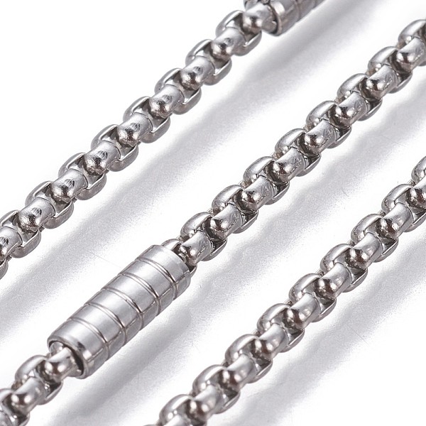 PandaHall 304 Stainless Steel Box Chains, with Column Beads, Unwelded, Stainless Steel Color, 2.5x2.5x1.5mm 304 Stainless Steel
PandaHall 304 Stainless Steel Box Chains, with Column Beads, Unwelded, Stainless Steel Color, 2.5x2.5x1.5mm 304 Stainless Steel