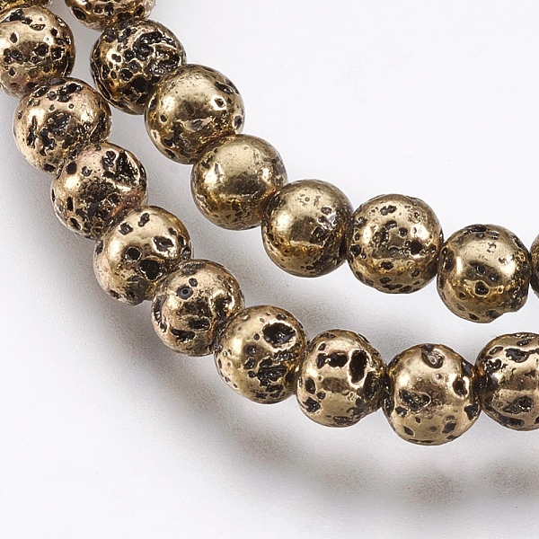 PandaHall Electroplate Natural Lava Rock Beads Strands, Long-Lasting Plated, Round, Bumpy, Light Gold Plated, 4.5~5mm, Hole: 0.8mm, about...
PandaHall Electroplate Natural Lava Rock Beads Strands, Long-Lasting Plated, Round, Bumpy, Light Gold Plated, 4.5~5mm, Hole: 0.8mm, about...