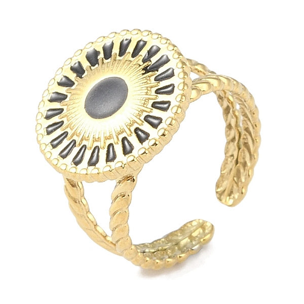 PandaHall Ion Plating(IP) 304 Stainless Steel Enamel Flat Round Cuff Finger Rings, Open Rings for Women, Real 18K Gold Plated, Adjustable..., Black
PandaHall Ion Plating(IP) 304 Stainless Steel Enamel Flat Round Cuff Finger Rings, Open Rings for Women, Real 18K Gold Plated, Adjustable..., Black