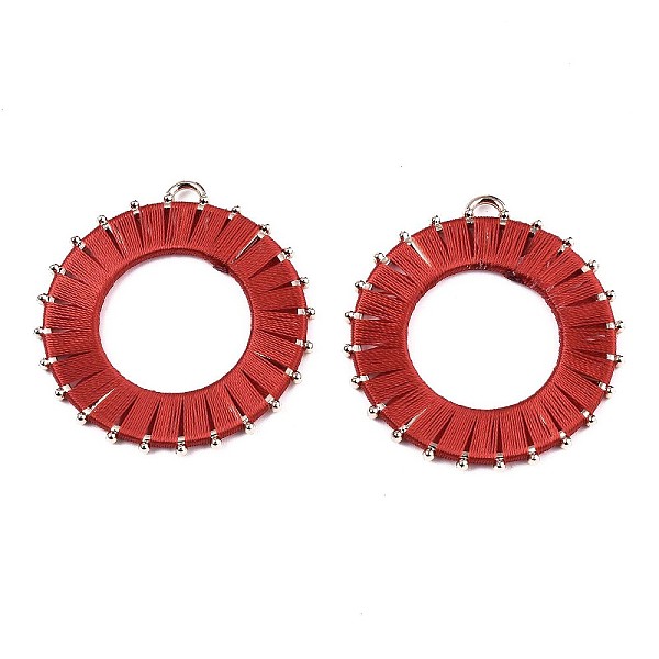 PandaHall Polyester Woven Big Pendants, with Light Gold Plated Alloy Findings, Cadmium Free & Lead Free, Flat Round, Red, 45x42.5x3mm, Hole...
PandaHall Polyester Woven Big Pendants, with Light Gold Plated Alloy Findings, Cadmium Free & Lead Free, Flat Round, Red, 45x42.5x3mm, Hole...