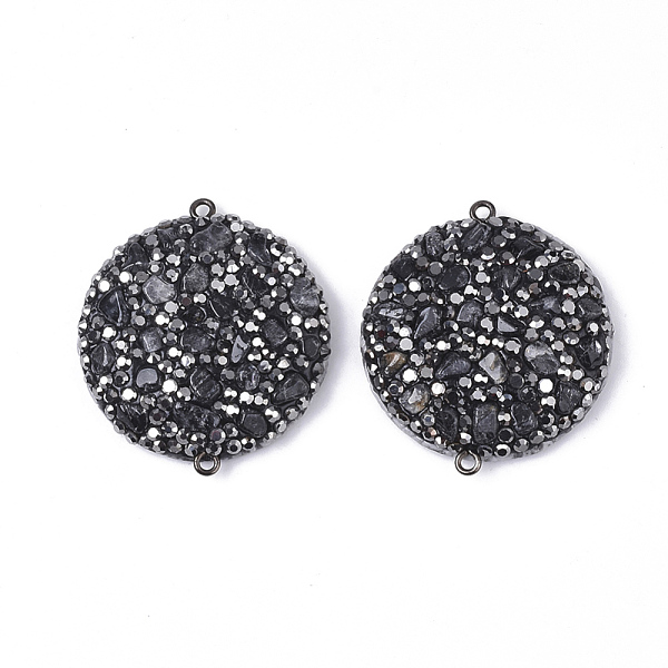 PandaHall Polymer Clay Rhinestone Links connectors, with Synthetic Quartz Crystal Chip, PU Leather and Gunmetal Plated Iron Loop, Flat Round..., Black
PandaHall Polymer Clay Rhinestone Links connectors, with Synthetic Quartz Crystal Chip, PU Leather and Gunmetal Plated Iron Loop, Flat Round..., Black