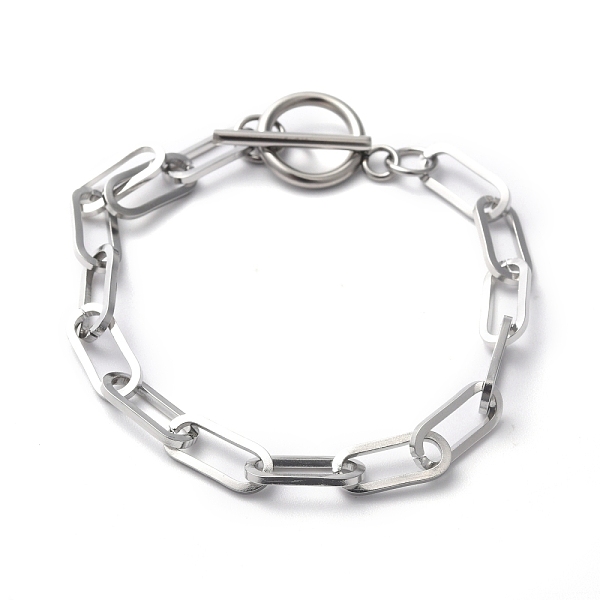 PandaHall 304 Stainless Steel Paperclip Chain Bracelets, with Toggle Clasps, Stainless Steel Color, 8 inch(20.2cm) 304 Stainless Steel
PandaHall 304 Stainless Steel Paperclip Chain Bracelets, with Toggle Clasps, Stainless Steel Color, 8 inch(20.2cm) 304 Stainless Steel