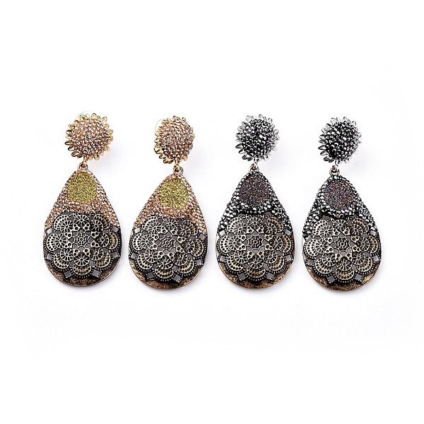 PandaHall Natural Druzy Agate Dangle Stud Earrings, with Brass Polymer Clay Rhinestone Findings, Brass Ear Nuts, Earring Backs, with Plastic..., Multicolor
PandaHall Natural Druzy Agate Dangle Stud Earrings, with Brass Polymer Clay Rhinestone Findings, Brass Ear Nuts, Earring Backs, with Plastic..., Multicolor