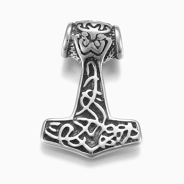 PandaHall 304 Stainless Steel Pendants, Thor's Hammer, Antique Silver, 40x28x10mm, Hole: 7mm 304 Stainless Steel Tool
PandaHall 304 Stainless Steel Pendants, Thor's Hammer, Antique Silver, 40x28x10mm, Hole: 7mm 304 Stainless Steel Tool