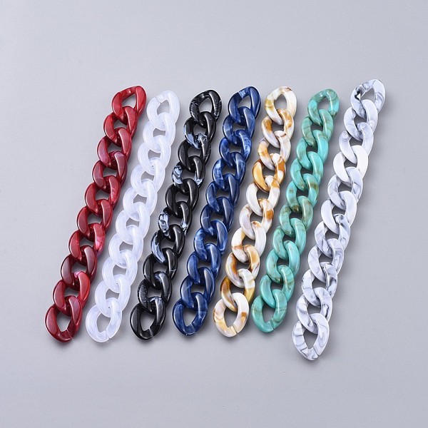 PandaHall Acrylic Curb Chains, Unwelded, Mixed Color, 39.37 inch(100cm), Link: 29x21x6mm, 1m/strand Acrylic Multicolor
PandaHall Acrylic Curb Chains, Unwelded, Mixed Color, 39.37 inch(100cm), Link: 29x21x6mm, 1m/strand Acrylic Multicolor