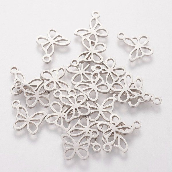 PandaHall 201 Stainless Steel Charms, Butterfly, Stainless Steel Color, 10x12x1mm, Hole: 1.5mm 201 Stainless Steel Butterfly
PandaHall 201 Stainless Steel Charms, Butterfly, Stainless Steel Color, 10x12x1mm, Hole: 1.5mm 201 Stainless Steel Butterfly