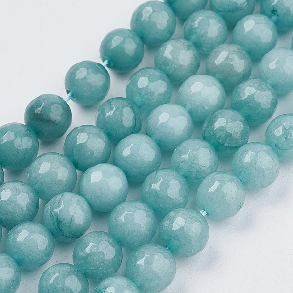 PandaHall Natural White Jade Bead Strands, Dyed, Faceted, Round, Pale Turquoise, 8mm, Hole: 1mm, 48pcs/strand, 14.5~14.9 inch White Jade..., Cyan
PandaHall Natural White Jade Bead Strands, Dyed, Faceted, Round, Pale Turquoise, 8mm, Hole: 1mm, 48pcs/strand, 14.5~14.9 inch White Jade..., Cyan