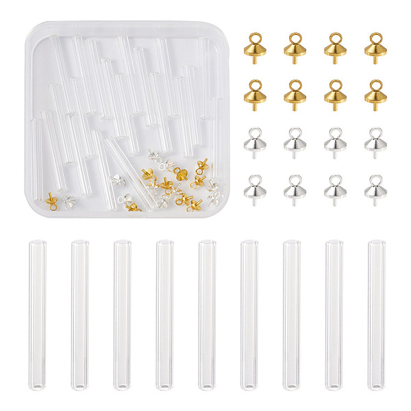 PandaHall Craftdady DIY Wishing Bottle Pendant Making Kits, Including 20Pcs Column Glass Micro Beads Container, 2 Colors Alloy Peg Bails..., Clear
PandaHall Craftdady DIY Wishing Bottle Pendant Making Kits, Including 20Pcs Column Glass Micro Beads Container, 2 Colors Alloy Peg Bails..., Clear