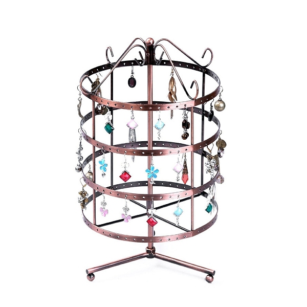 PandaHall Iron 4 Tiers Rotating Jewelry Organizer Earring Holder Stand, 144 Holes, for Hanging Earrings, Red Copper, 150x150x300mm Iron
PandaHall Iron 4 Tiers Rotating Jewelry Organizer Earring Holder Stand, 144 Holes, for Hanging Earrings, Red Copper, 150x150x300mm Iron