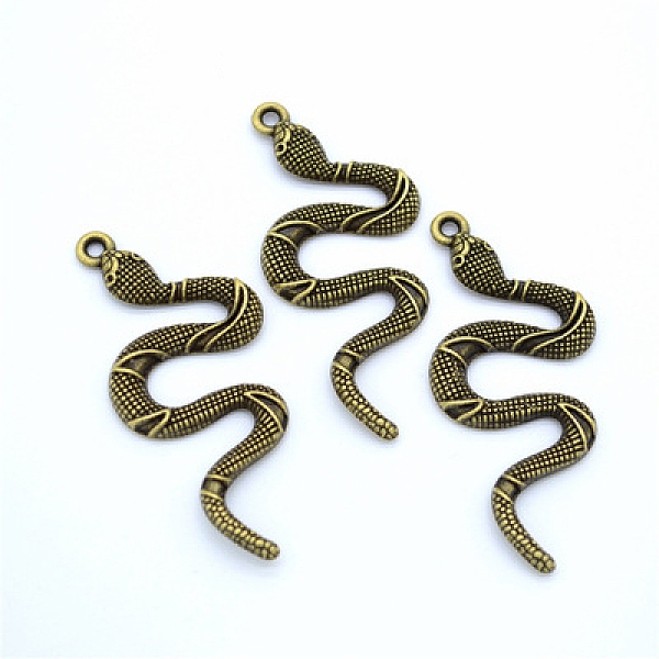 PandaHall Tibetan Style Alloy Pendants, Snake Shape, Antique Bronze, 53x23x3mm Alloy Snake
PandaHall Tibetan Style Alloy Pendants, Snake Shape, Antique Bronze, 53x23x3mm Alloy Snake