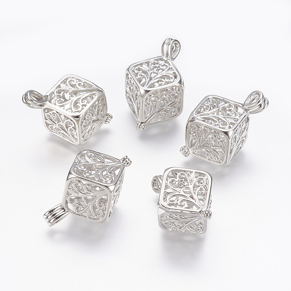 PandaHall Brass Locket Pendants, Cage Pendants, Cube, Filigree, Platinum, 27x17.5x17.5mm, Hole: 2.5x4mm, Inner: 11x15mm Brass Cube
PandaHall Brass Locket Pendants, Cage Pendants, Cube, Filigree, Platinum, 27x17.5x17.5mm, Hole: 2.5x4mm, Inner: 11x15mm Brass Cube