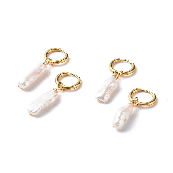 PandaHall Vacuum Plating 304 Stainless Steel Huggie Hoop Earring, with Natural Baroque Pearl Keshi Pearl Beads, Nuggets, Antique White...
PandaHall Vacuum Plating 304 Stainless Steel Huggie Hoop Earring, with Natural Baroque Pearl Keshi Pearl Beads, Nuggets, Antique White...