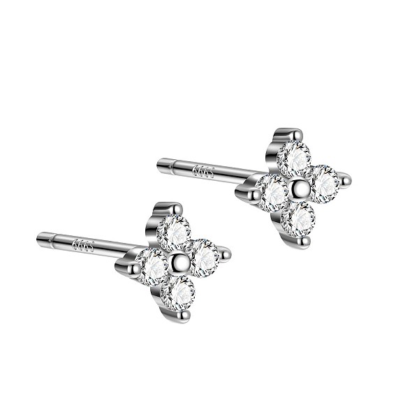PandaHall Rhodium Plated Clover 999 Sterling Silver Cubic Zirconia Stud Earrings for Women, with 999 Stamp, Platinum, 4x4mm Cubic Zirconia..., Clear
PandaHall Rhodium Plated Clover 999 Sterling Silver Cubic Zirconia Stud Earrings for Women, with 999 Stamp, Platinum, 4x4mm Cubic Zirconia..., Clear