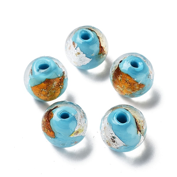 PandaHall Handmade Lampwork Bead, with Gold Foil, Round, Deep Sky Blue, 11.5~12x11~11.5mm, Hole: 1.8~2mm Lampwork Round
PandaHall Handmade Lampwork Bead, with Gold Foil, Round, Deep Sky Blue, 11.5~12x11~11.5mm, Hole: 1.8~2mm Lampwork Round