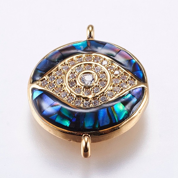PandaHall Brass Micro Pave Cubic Zirconia Links, with Abalone Shell/Paua Shell, Evil Eye, Golden, 19~20x14.5x4mm, Hole: 1mm Brass+Cubic...
PandaHall Brass Micro Pave Cubic Zirconia Links, with Abalone Shell/Paua Shell, Evil Eye, Golden, 19~20x14.5x4mm, Hole: 1mm Brass+Cubic...