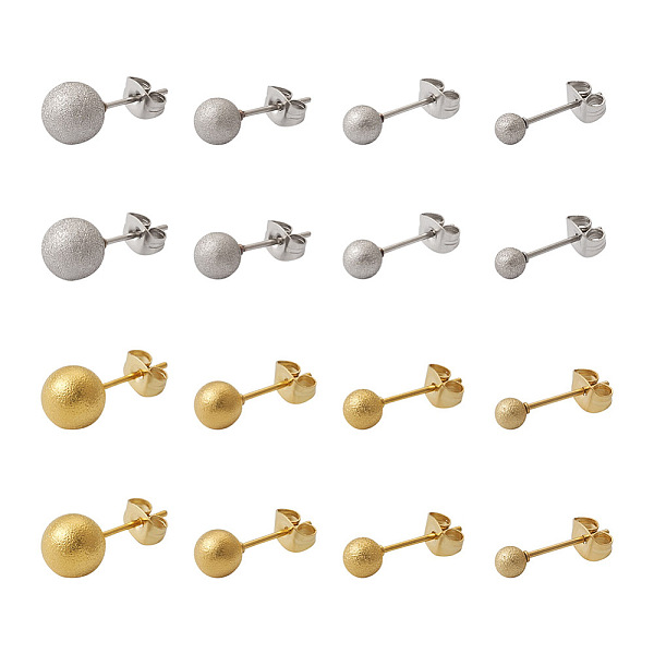 PandaHall Jewelry 16Pairs 8 Styles 304 Stainless Steel Textured Ball Stud Earrings for Women, Golden & Stainless Steel Color, 16~20x4~8mm...
PandaHall Jewelry 16Pairs 8 Styles 304 Stainless Steel Textured Ball Stud Earrings for Women, Golden & Stainless Steel Color, 16~20x4~8mm...