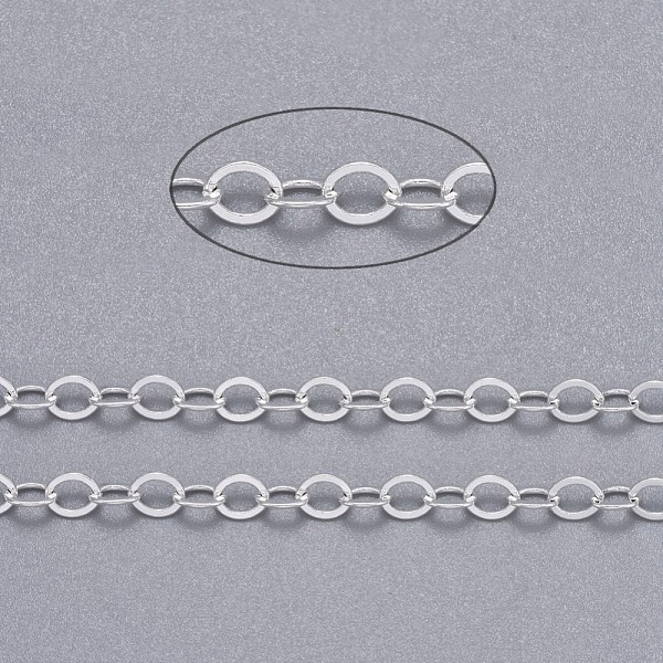 PandaHall Brass Flat Oval Cable Chains, Unwelded, with Spool, Cadmium Free & Lead Free, Silver, 3.5x2.5x0.45mm, about 92m/roll Brass
PandaHall Brass Flat Oval Cable Chains, Unwelded, with Spool, Cadmium Free & Lead Free, Silver, 3.5x2.5x0.45mm, about 92m/roll Brass