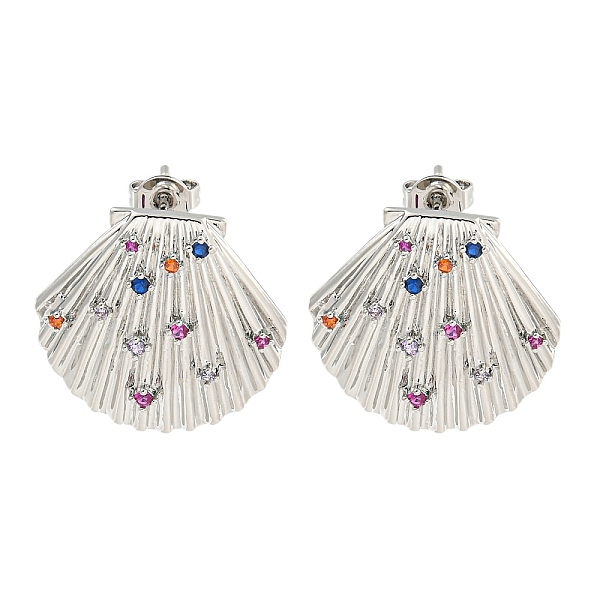 PandaHall Rack Plating Brass Micro Pave Cubic Zirconia Stud Earring, Cadmium Free & Lead Free, Long-Lasting Plated, Shell, Colorful Shape...
PandaHall Rack Plating Brass Micro Pave Cubic Zirconia Stud Earring, Cadmium Free & Lead Free, Long-Lasting Plated, Shell, Colorful Shape...