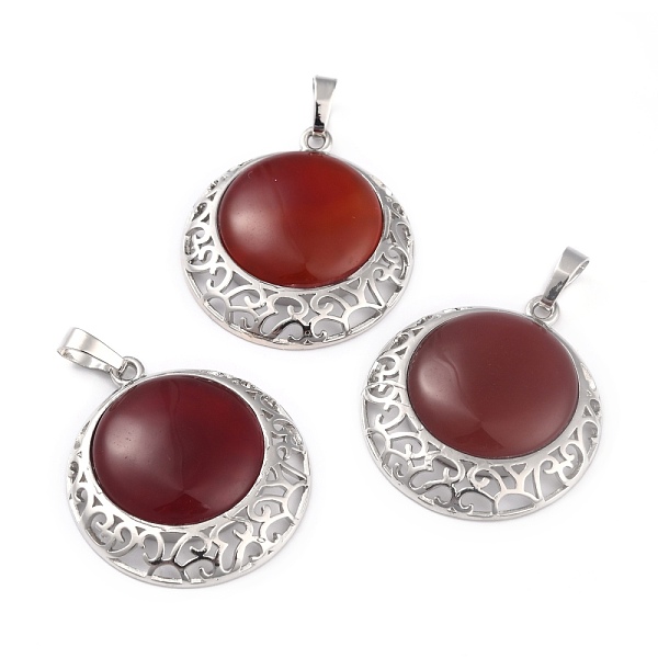PandaHall Natural Red Agate Pendants with Hollow Platinum Brass Findings, Flat Round, 33.5x30x6mm, Hole: 8x5mm Red Agate Flat Round
PandaHall Natural Red Agate Pendants with Hollow Platinum Brass Findings, Flat Round, 33.5x30x6mm, Hole: 8x5mm Red Agate Flat Round