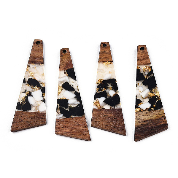 PandaHall Transparent Resin & Walnut Wood Big Pendants, with Gold Foil, Trapezoid Charms, Black, 57.5x19.5x3mm, Hole: 2mm Resin+Wood...
PandaHall Transparent Resin & Walnut Wood Big Pendants, with Gold Foil, Trapezoid Charms, Black, 57.5x19.5x3mm, Hole: 2mm Resin+Wood...