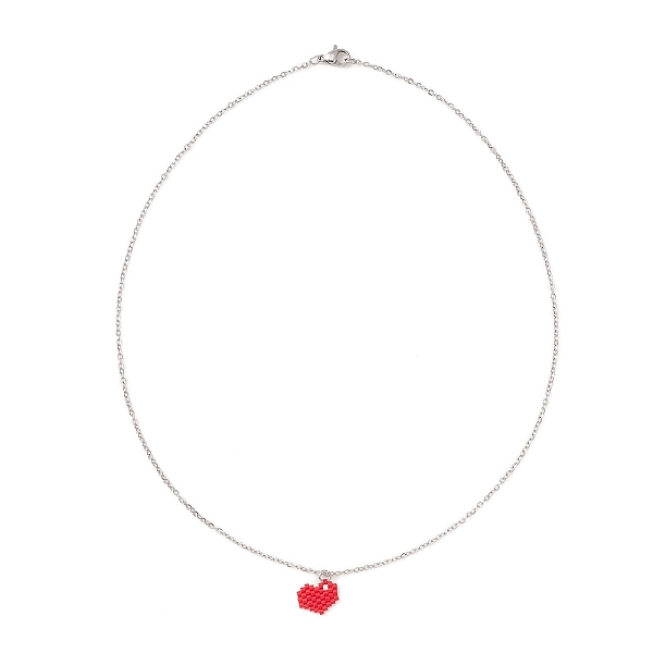 PandaHall Glass Seed Heart Pendant Necklaces, 304 Stainless Steel Necklace, Red, 17.80 inch(45.2cm) Seed Beads Red
PandaHall Glass Seed Heart Pendant Necklaces, 304 Stainless Steel Necklace, Red, 17.80 inch(45.2cm) Seed Beads Red