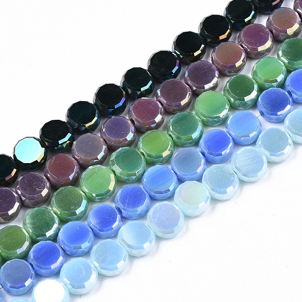 PandaHall Electroplate Opaque Solid Color Glass Beads Strands, AB Color Plated, Faceted, Flat Round, Mixed Color, 8x4mm, Hole: 1.5mm, about..., Multicolor
PandaHall Electroplate Opaque Solid Color Glass Beads Strands, AB Color Plated, Faceted, Flat Round, Mixed Color, 8x4mm, Hole: 1.5mm, about..., Multicolor