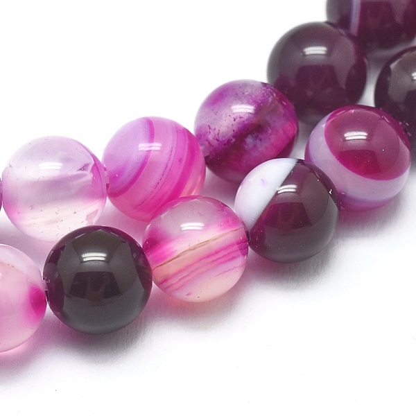 PandaHall Natural Striped Agate/Banded Agate Beads Strands, Dyed & Heated, Round, Fuchsia, 6mm, Hole: 1.2mm, about 62pcs/strand, 14.9 inch..., Pink
PandaHall Natural Striped Agate/Banded Agate Beads Strands, Dyed & Heated, Round, Fuchsia, 6mm, Hole: 1.2mm, about 62pcs/strand, 14.9 inch..., Pink