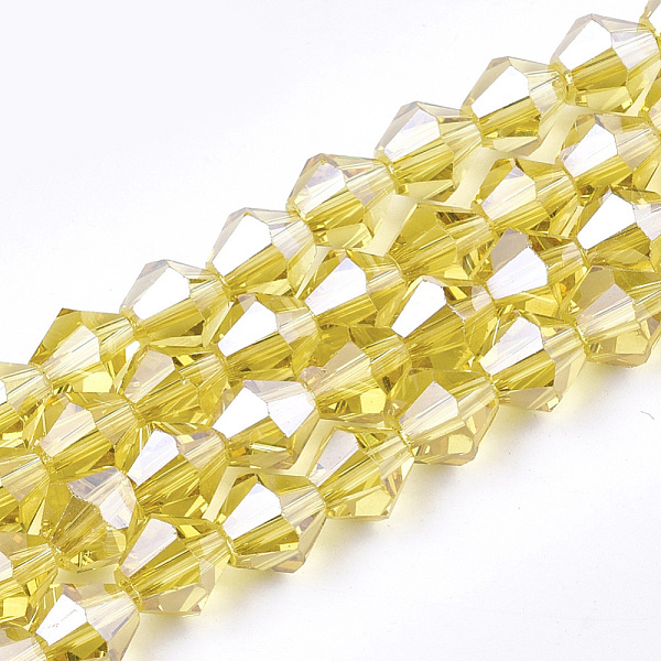 PandaHall Electroplate Glass Beads Strands, Pearl Luster Plated, Faceted, Bicone, Gold, 6x5.5~6mm, Hole: 1mm, about 44~47pcs/strand, 11.02...
PandaHall Electroplate Glass Beads Strands, Pearl Luster Plated, Faceted, Bicone, Gold, 6x5.5~6mm, Hole: 1mm, about 44~47pcs/strand, 11.02...
