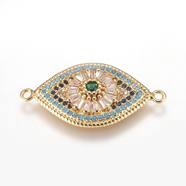 PandaHall Brass Micro Pave Cubic Zirconia Links, Lead Free & Cadmium Free, Eye, Colorful, Golden, 14.5x27.5x3.5mm, Hole: 1.2mm Brass+Cubic..., Multicolor
PandaHall Brass Micro Pave Cubic Zirconia Links, Lead Free & Cadmium Free, Eye, Colorful, Golden, 14.5x27.5x3.5mm, Hole: 1.2mm Brass+Cubic..., Multicolor