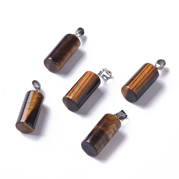 PandaHall Natural Tiger Eye Pendants, with Platinum Brass Bails, Column, 26~27x8mm, Hole: 7x5mm Tiger Eye Column
PandaHall Natural Tiger Eye Pendants, with Platinum Brass Bails, Column, 26~27x8mm, Hole: 7x5mm Tiger Eye Column