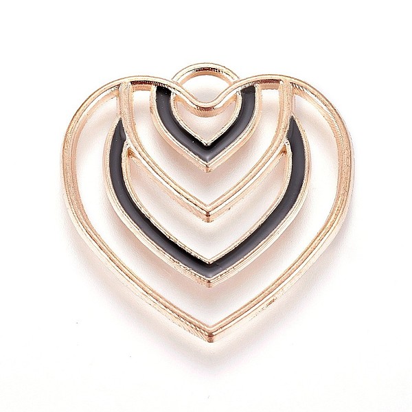 PandaHall Zinc Alloy Pendants, with Enamel, Heart, Light Gold, Black, 23x23x1mm, Hole: 2mm Alloy+Enamel Heart Black
PandaHall Zinc Alloy Pendants, with Enamel, Heart, Light Gold, Black, 23x23x1mm, Hole: 2mm Alloy+Enamel Heart Black