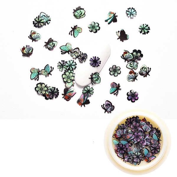 PandaHall Laser Paper Cabochons, Nail Art Decorations, Butterfly and Flower, Mixed Color, 6.5~7.5x5.5~6.5x0.3mm, about 50pcs/box Paper..., Multicolor
PandaHall Laser Paper Cabochons, Nail Art Decorations, Butterfly and Flower, Mixed Color, 6.5~7.5x5.5~6.5x0.3mm, about 50pcs/box Paper..., Multicolor