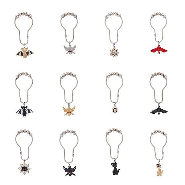 PandaHall SUPERFINDINGS 12Pcs Iron Shower Curtain Rings Halloween Theme Shower Curtain Hooks Alloy Enamel Pendant Curtain Rings Rust Proof...
PandaHall SUPERFINDINGS 12Pcs Iron Shower Curtain Rings Halloween Theme Shower Curtain Hooks Alloy Enamel Pendant Curtain Rings Rust Proof...