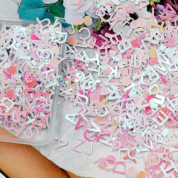 PandaHall PVC Plastic Sequins, Nail Art Glitter, DIY Sparkly Paillette Tips Nail, Mixed Letter, White, 6x6~7x0.2mm, 400pcs/bag Plastic...
PandaHall PVC Plastic Sequins, Nail Art Glitter, DIY Sparkly Paillette Tips Nail, Mixed Letter, White, 6x6~7x0.2mm, 400pcs/bag Plastic...