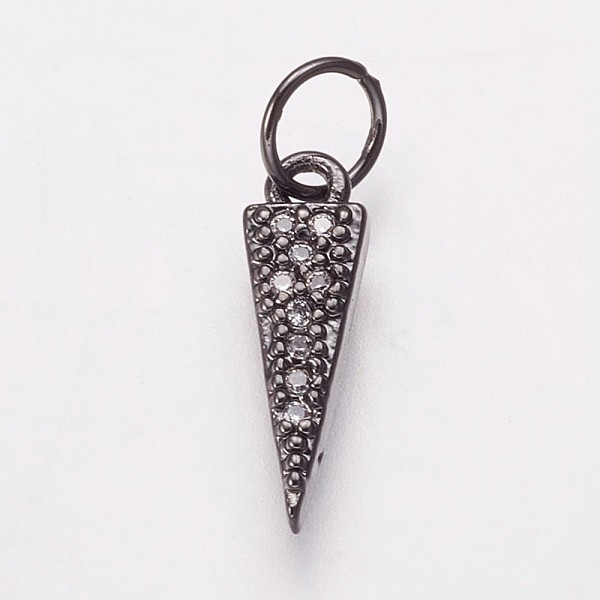 PandaHall Brass Micro Pave Cubic Zirconia Charms, Triangle, Clear, Gunmetal, 13.5x4x2mm, Hole: 3.5mm Brass+Cubic Zirconia Triangle Clear
PandaHall Brass Micro Pave Cubic Zirconia Charms, Triangle, Clear, Gunmetal, 13.5x4x2mm, Hole: 3.5mm Brass+Cubic Zirconia Triangle Clear