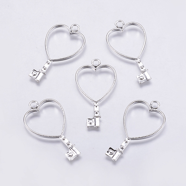 PandaHall Alloy Open Back Bezel Pendants, For DIY UV Resin, Epoxy Resin, Pressed Flower Jewelry, Heart Key, Silver Color Plated, 42.5x23x2mm...
PandaHall Alloy Open Back Bezel Pendants, For DIY UV Resin, Epoxy Resin, Pressed Flower Jewelry, Heart Key, Silver Color Plated, 42.5x23x2mm...