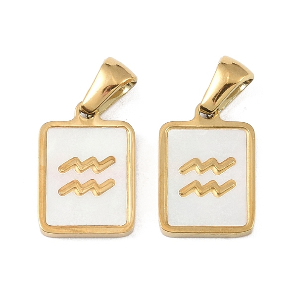 PandaHall Constellations Natural White Shell Pendants, Ion Plating(IP) 304 Stainless Steel Rectangle Charms, Real 18K Gold Plated, Aquarius...
PandaHall Constellations Natural White Shell Pendants, Ion Plating(IP) 304 Stainless Steel Rectangle Charms, Real 18K Gold Plated, Aquarius...