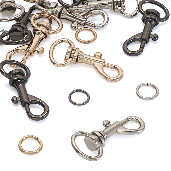 PandaHall 15Pcs 6 Colors Alloy Swivel Snap Hook Clasps, with 15Pcs 3 Colors Open Jump Ring, Mixed Color, Swivel Clasps: 38x17x8mm, hole...
PandaHall 15Pcs 6 Colors Alloy Swivel Snap Hook Clasps, with 15Pcs 3 Colors Open Jump Ring, Mixed Color, Swivel Clasps: 38x17x8mm, hole...