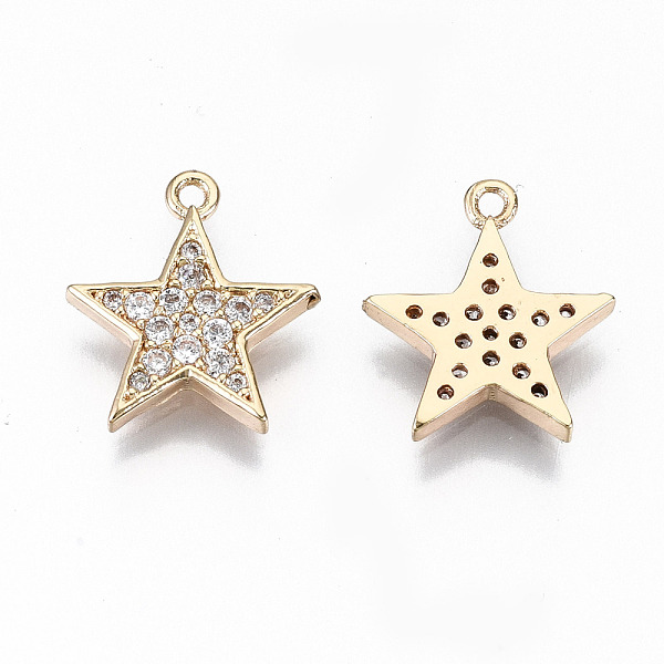 PandaHall Brass Micro Pave Cubic Zirconia Charms, Light Gold, Long-Lasting Plated, Cadmium Free & Lead Free, Star, Clear, 12.5x11x1.5mm...
PandaHall Brass Micro Pave Cubic Zirconia Charms, Light Gold, Long-Lasting Plated, Cadmium Free & Lead Free, Star, Clear, 12.5x11x1.5mm...