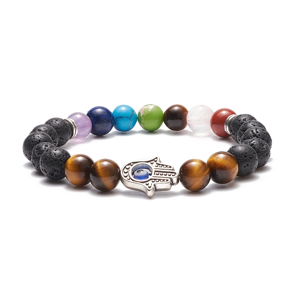 PandaHall Natural Tiger Eye & Mixed Gemstone Stretch Bracelet, Alloy Hamsa Hand with Lampwork Evil Eye Beaded Essential Oil Gemstone...
PandaHall Natural Tiger Eye & Mixed Gemstone Stretch Bracelet, Alloy Hamsa Hand with Lampwork Evil Eye Beaded Essential Oil Gemstone...