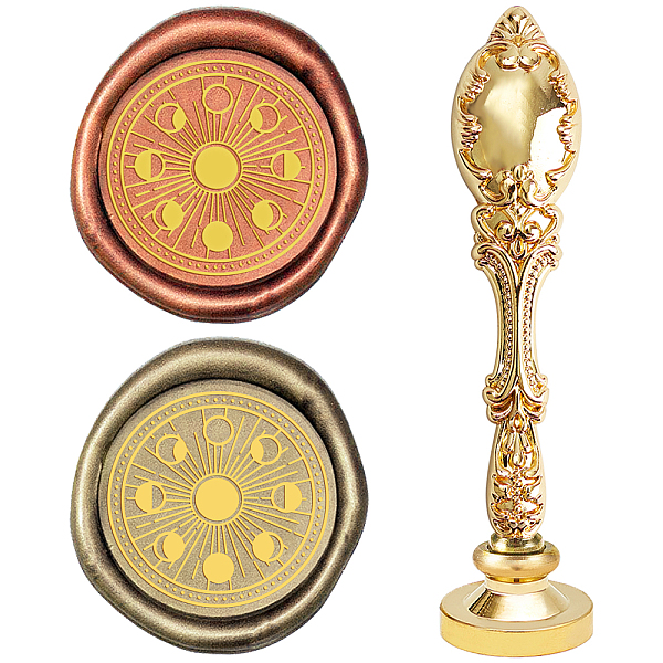 PandaHall DIY Scrapbook, Brass Wax Seal Stamp and Alloy Handles, Sun Pattern, 103mm, Stamps: 2.5x1.45cm Alloy Sun
PandaHall DIY Scrapbook, Brass Wax Seal Stamp and Alloy Handles, Sun Pattern, 103mm, Stamps: 2.5x1.45cm Alloy Sun